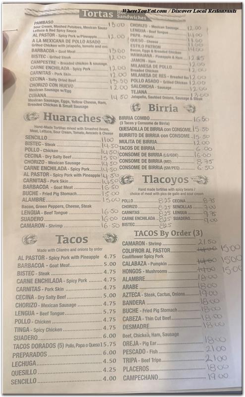 Our Menu